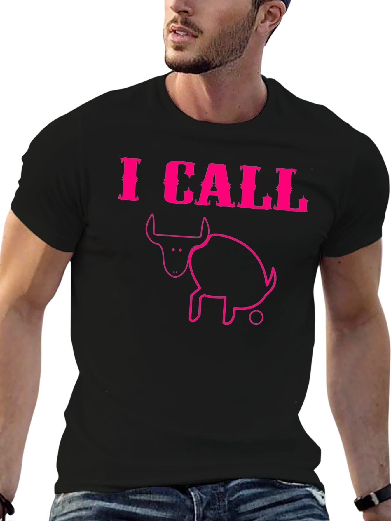 Black I Call BS Funny T-Shirt view 6