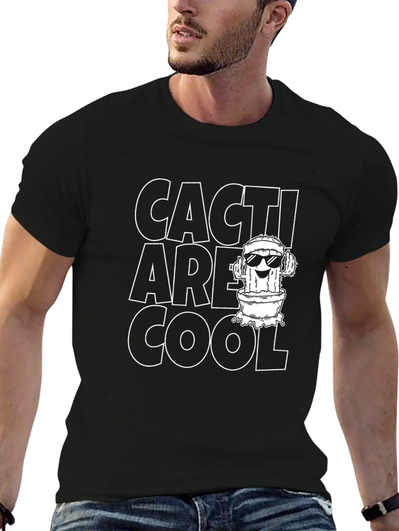 Black Cacti are Cool Graphic T-Shirt view 6