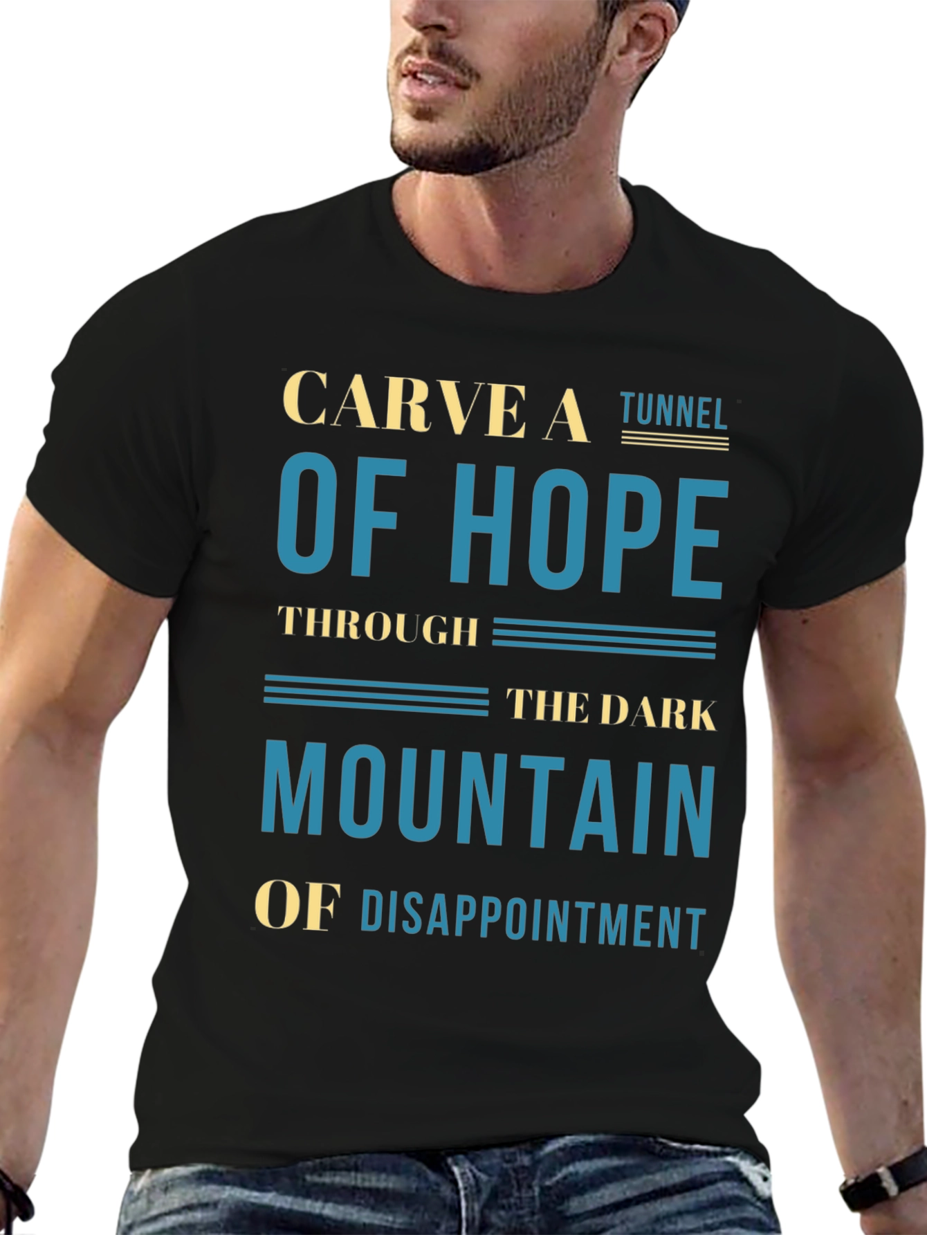 Black Carve A Tunnel of Hope Graphic T-Shirt view 6