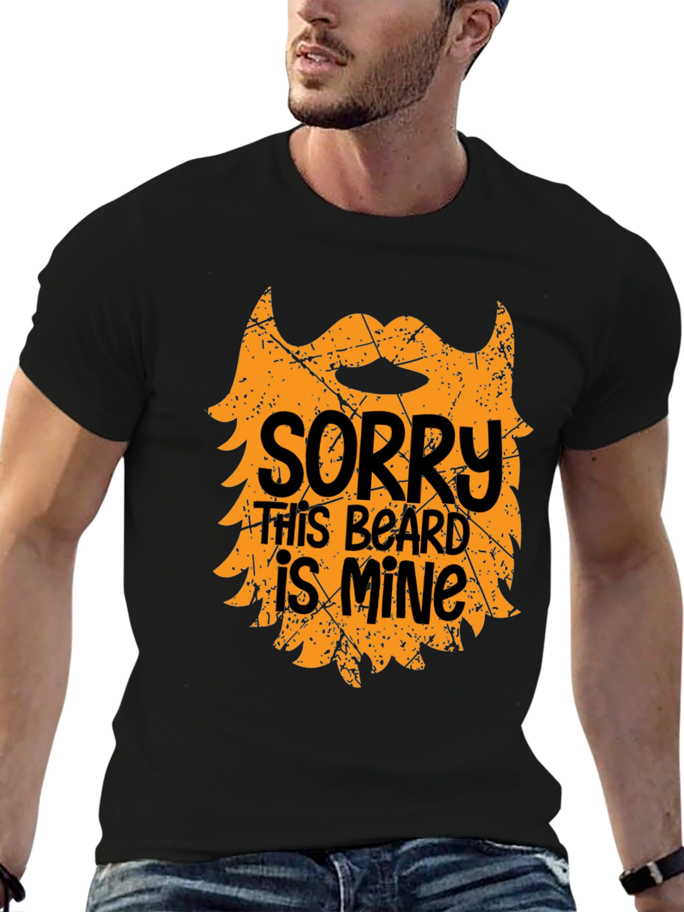 Black Sorry This Beard is Mine Black Graphic Tee view 6