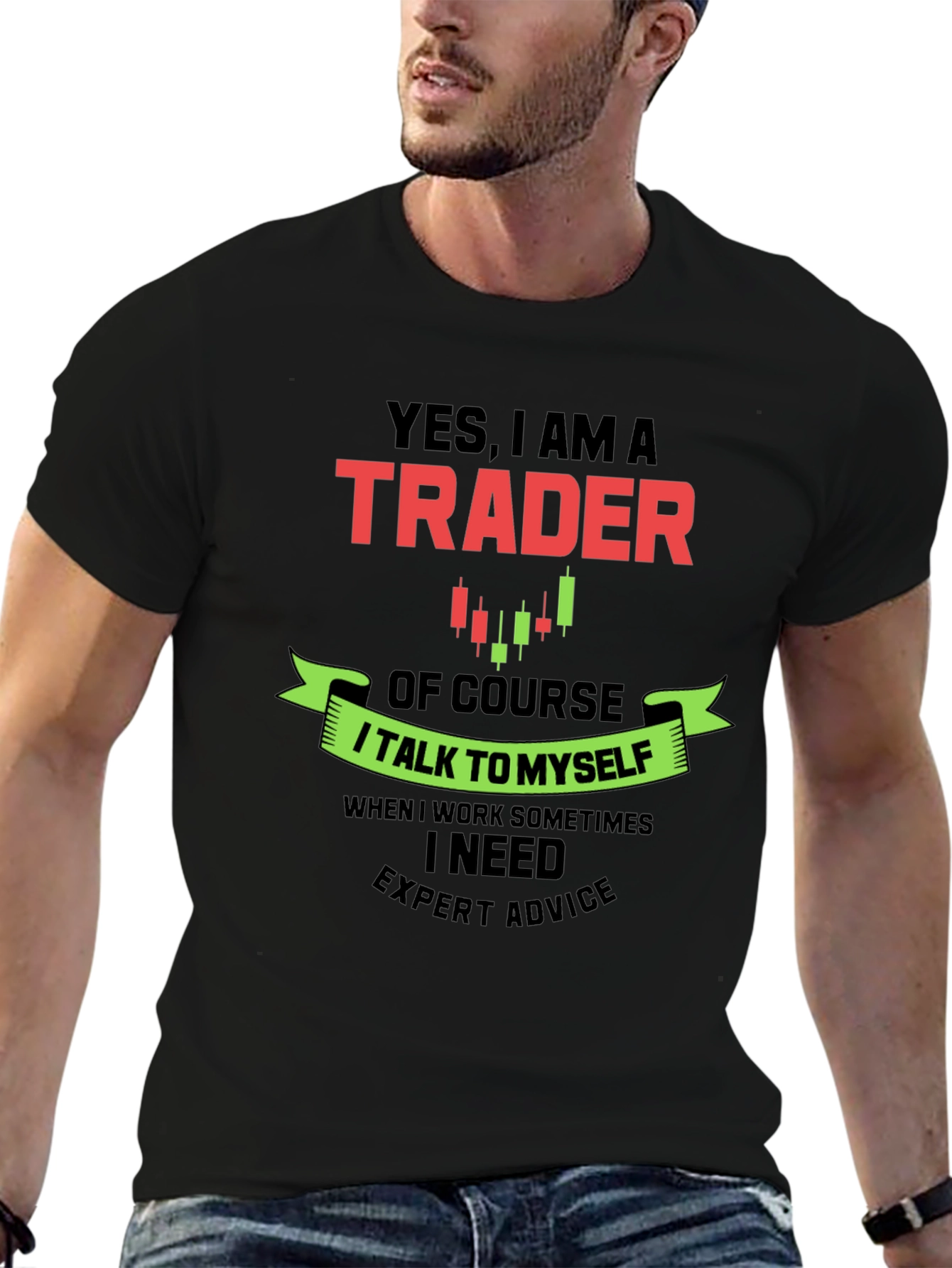 Black Trader Graphic Tee - Expert Advice T-Shirt view 6