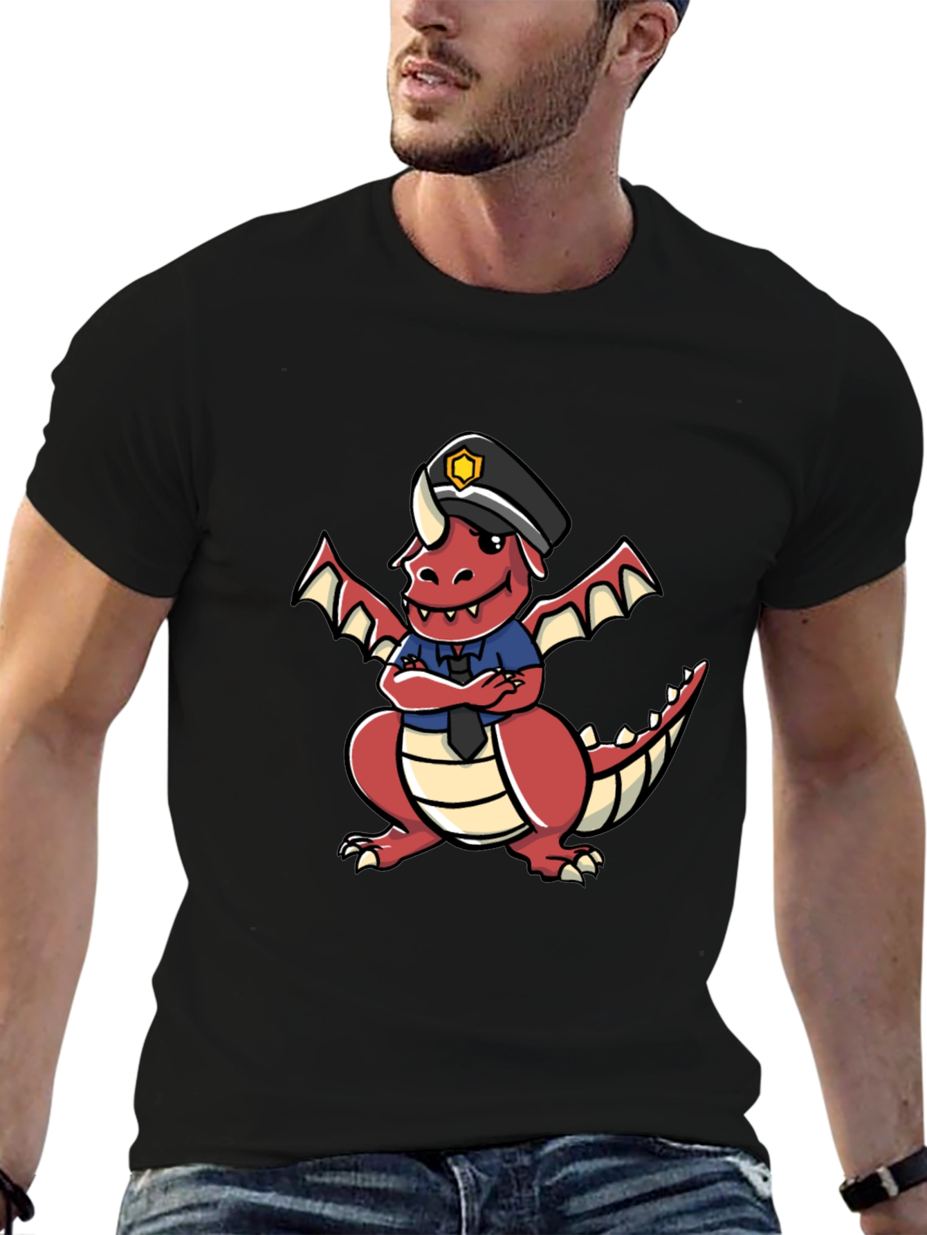 Black Dragon Police Officer T-Shirt view 6