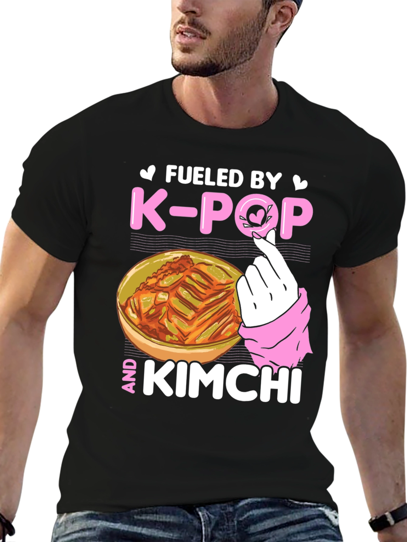 Black Fueled by K-POP and Kimchi T-Shirt view 6