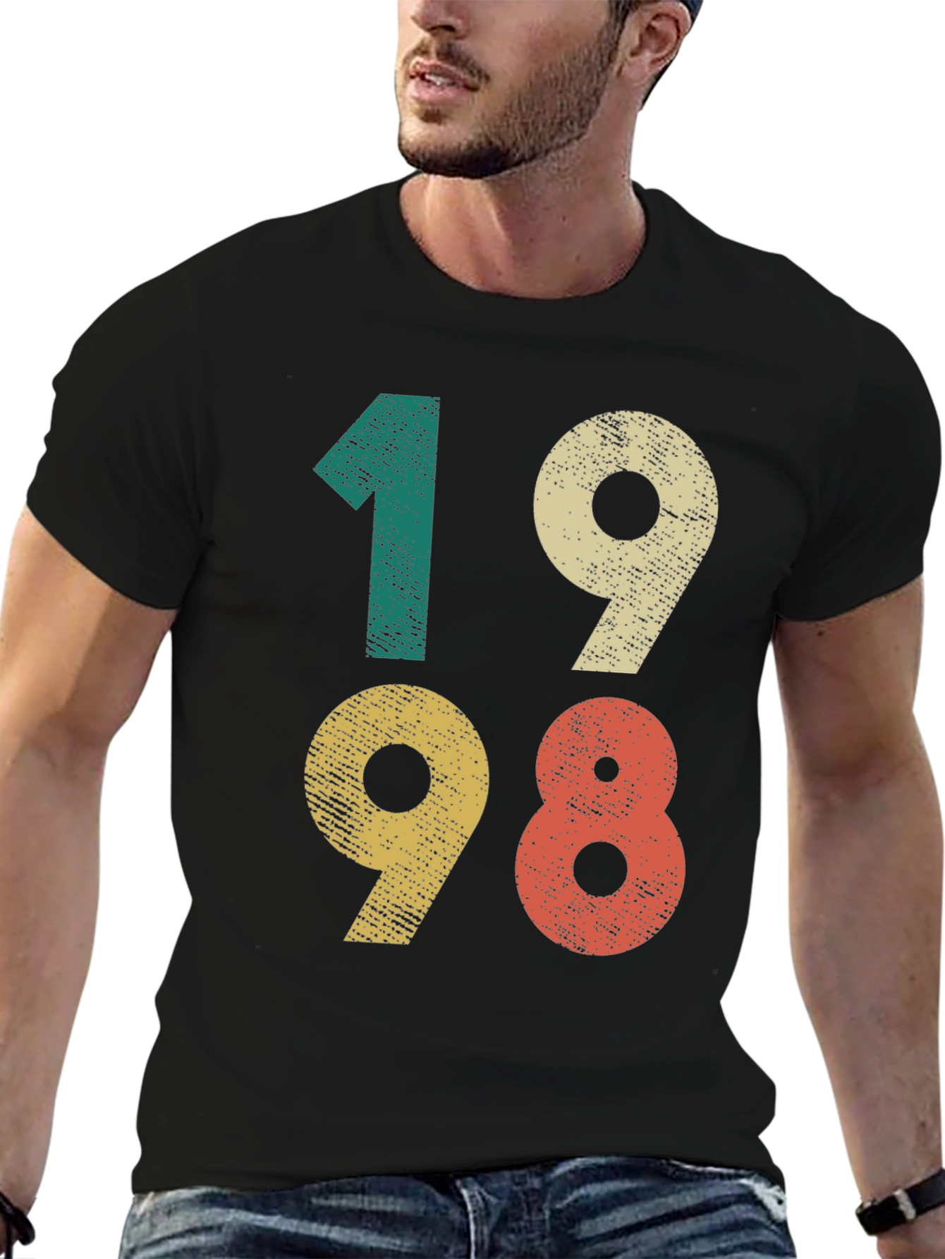 Black Vintage 1998 T-Shirt - Retro Birthday Gift view 6