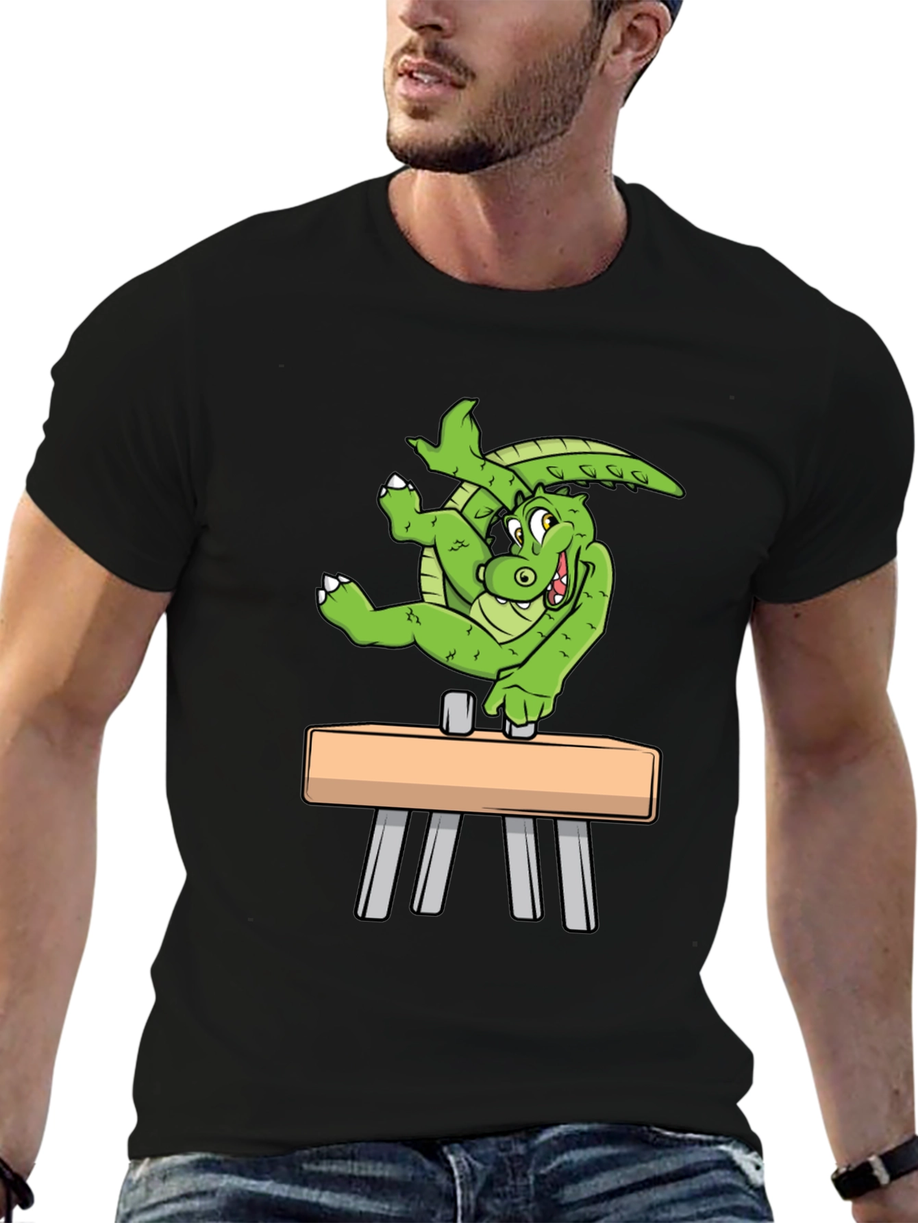 Black Gymnastics Crocodile T-Shirt view 6