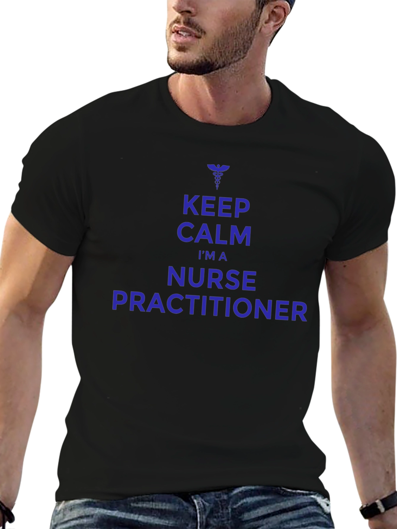 Black Nurse Practitioner T-Shirt - Keep Calm Tee view 6