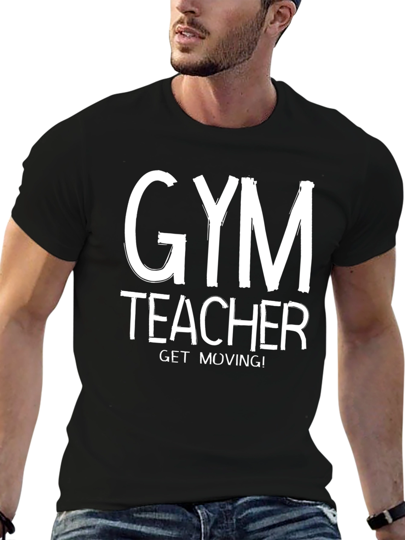 Black Gym Teacher T-Shirt - Get Moving! view 6