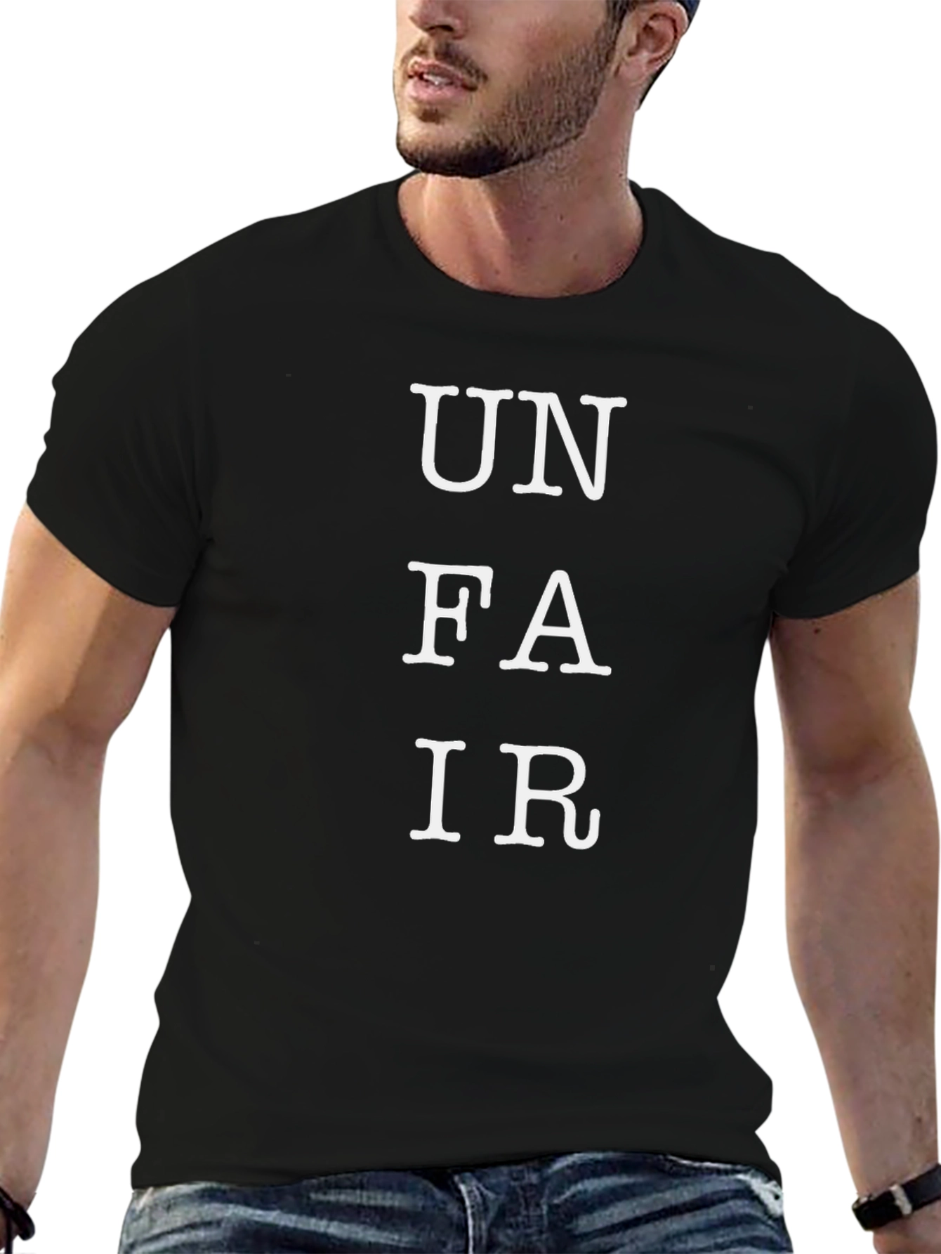 Black Unfair Graphic Tee - Men's Black T-Shirt view 6