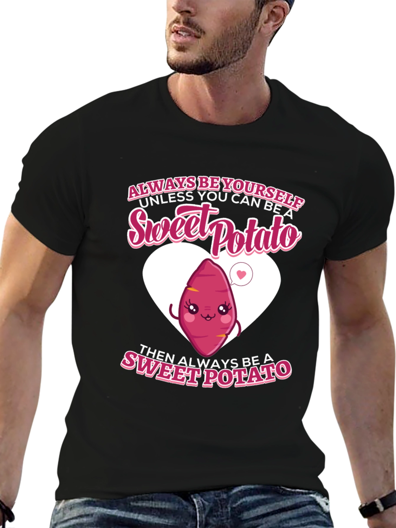 Black Sweet Potato Graphic Tee - Funny Food Lover's T-Shirt view 6