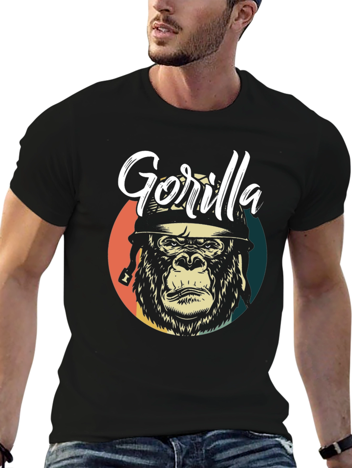 Black Gorilla Graphic Tee - Retro Style view 6