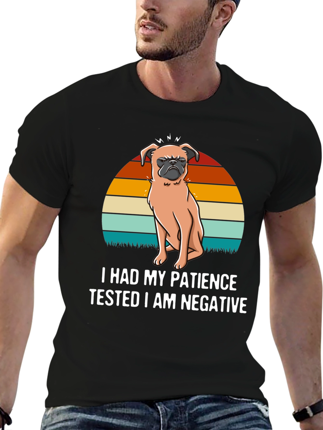 Black Patience Tested Negative Pug Graphic Tee view 6