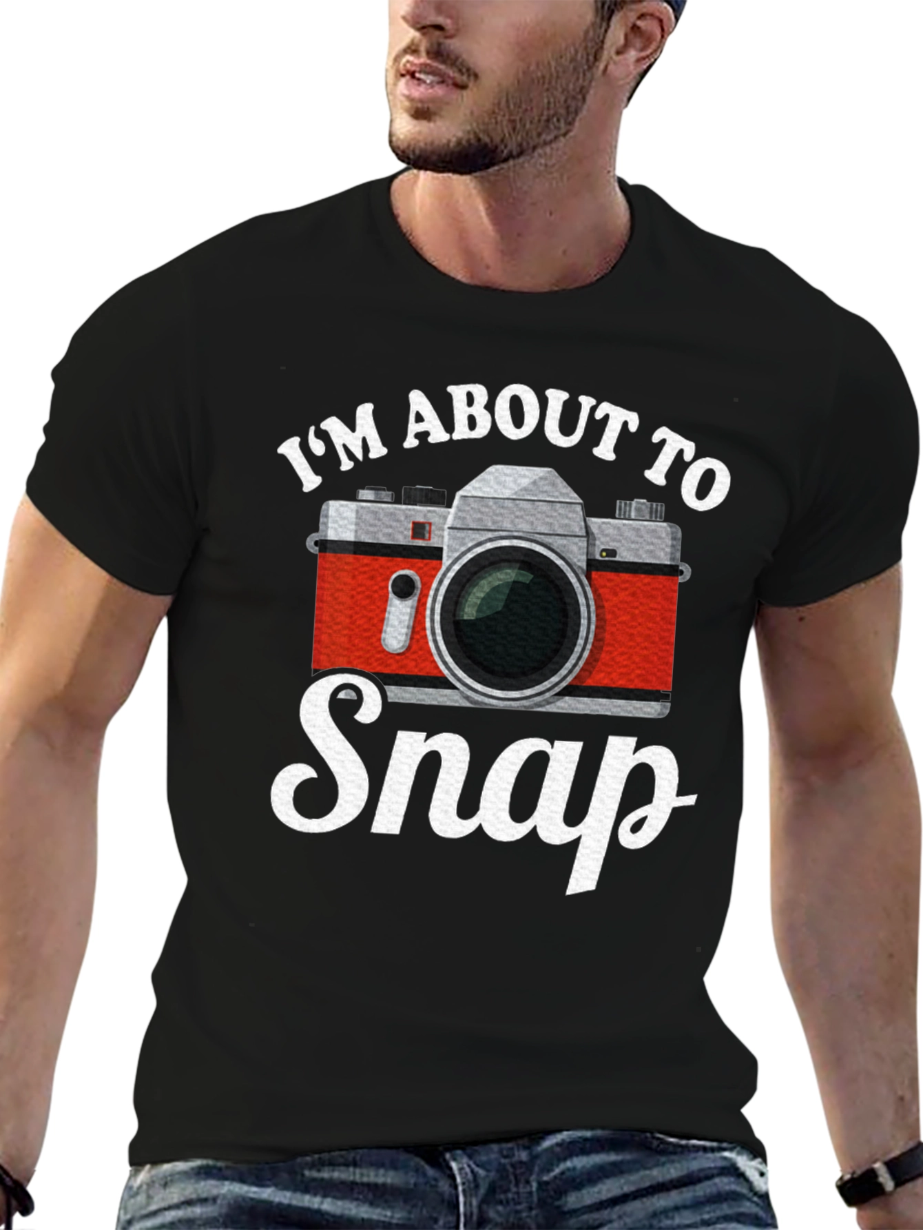 Black I'm About To Snap Camera T-Shirt view 6