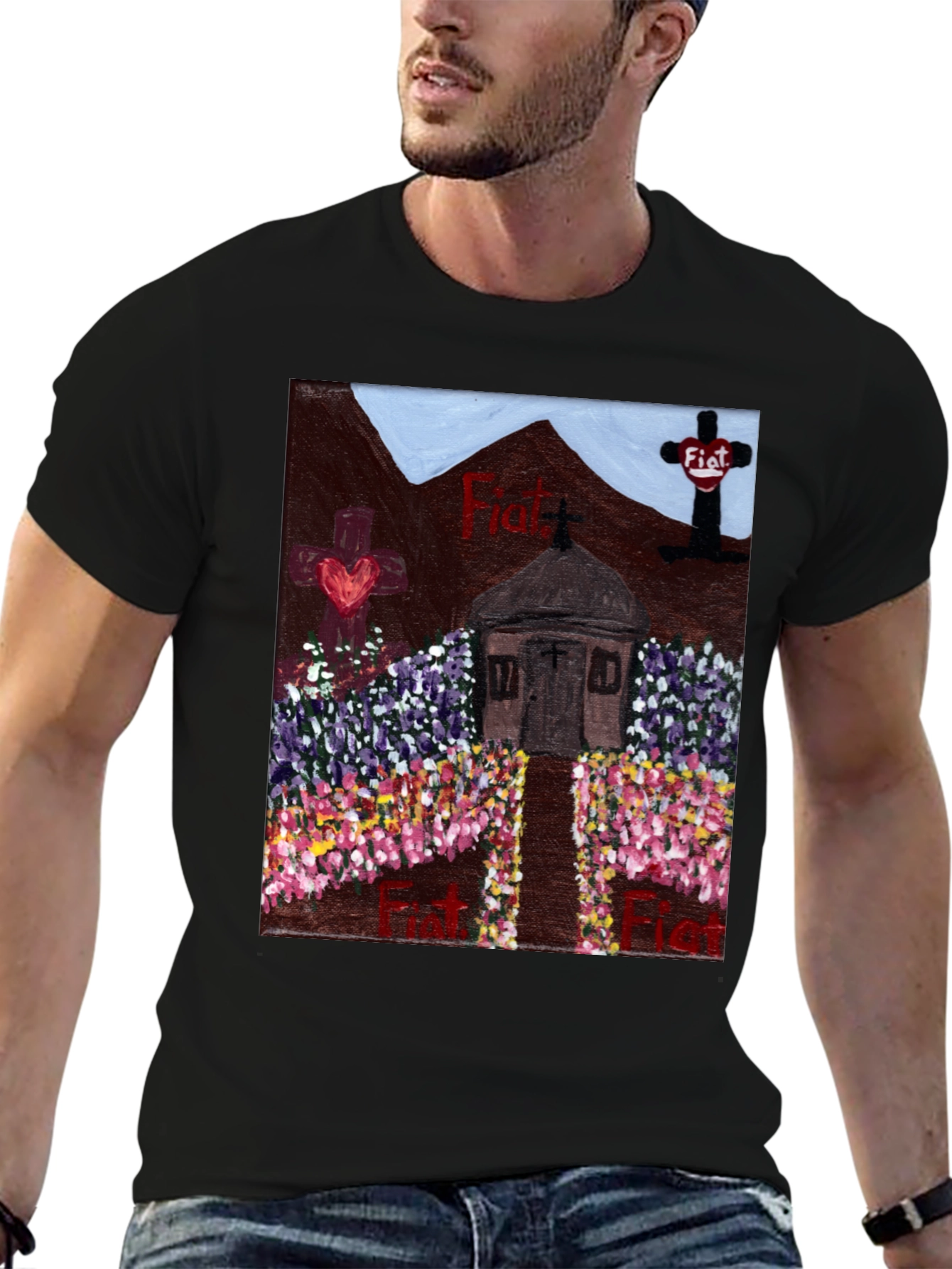 Black Floral Fiat Tee view 6