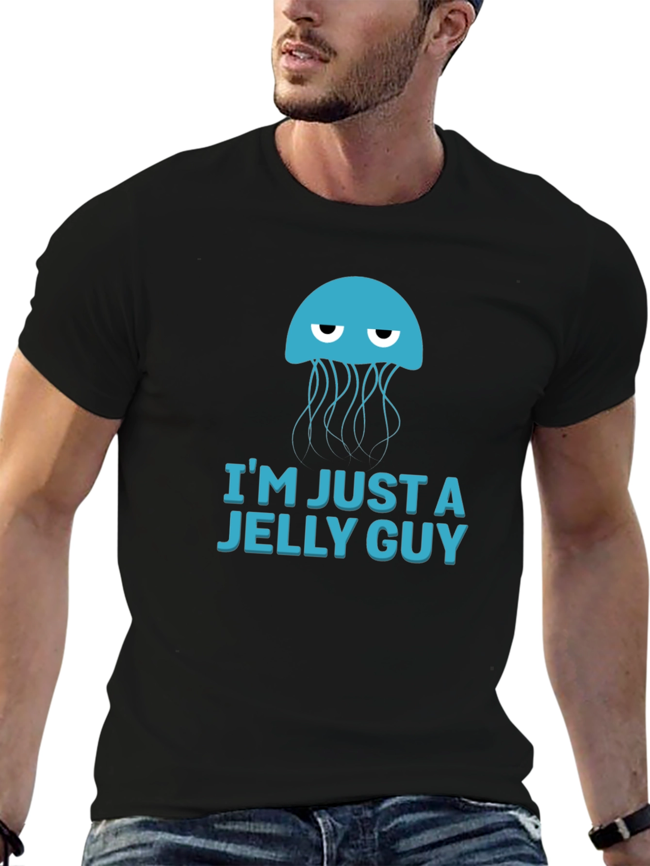 Black I'm Just a Jelly Guy T-Shirt - Novelty Graphic Tee view 6