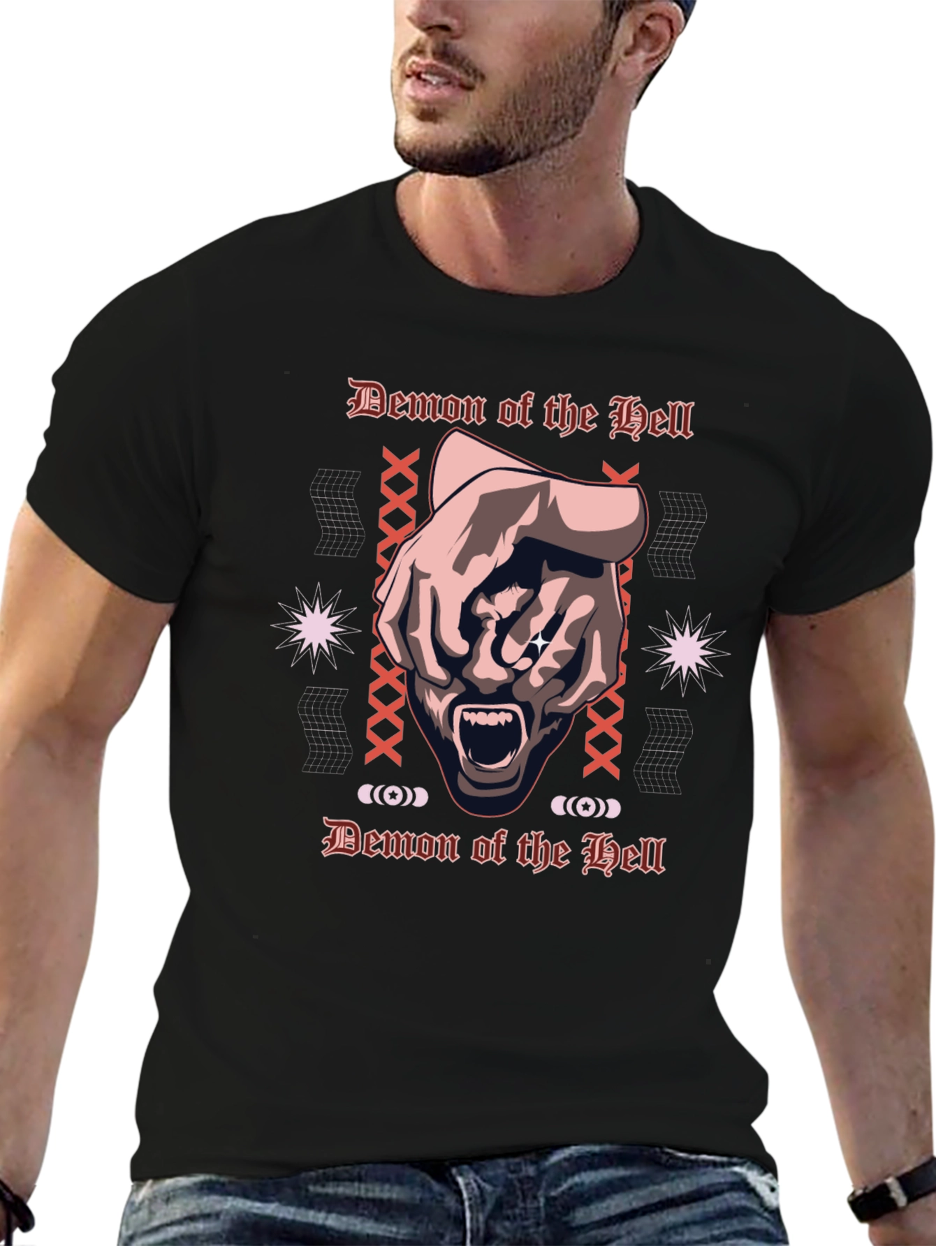 Black Demon of the Hell Graphic Tee - Black view 6