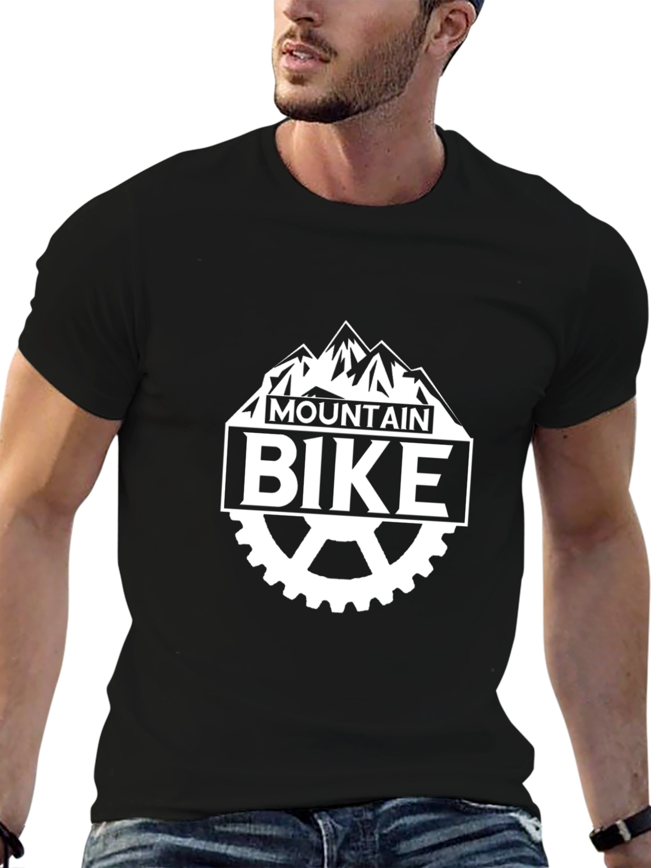 Black Mountain Bike Graphic Tee - Black Casual Shirt view 6