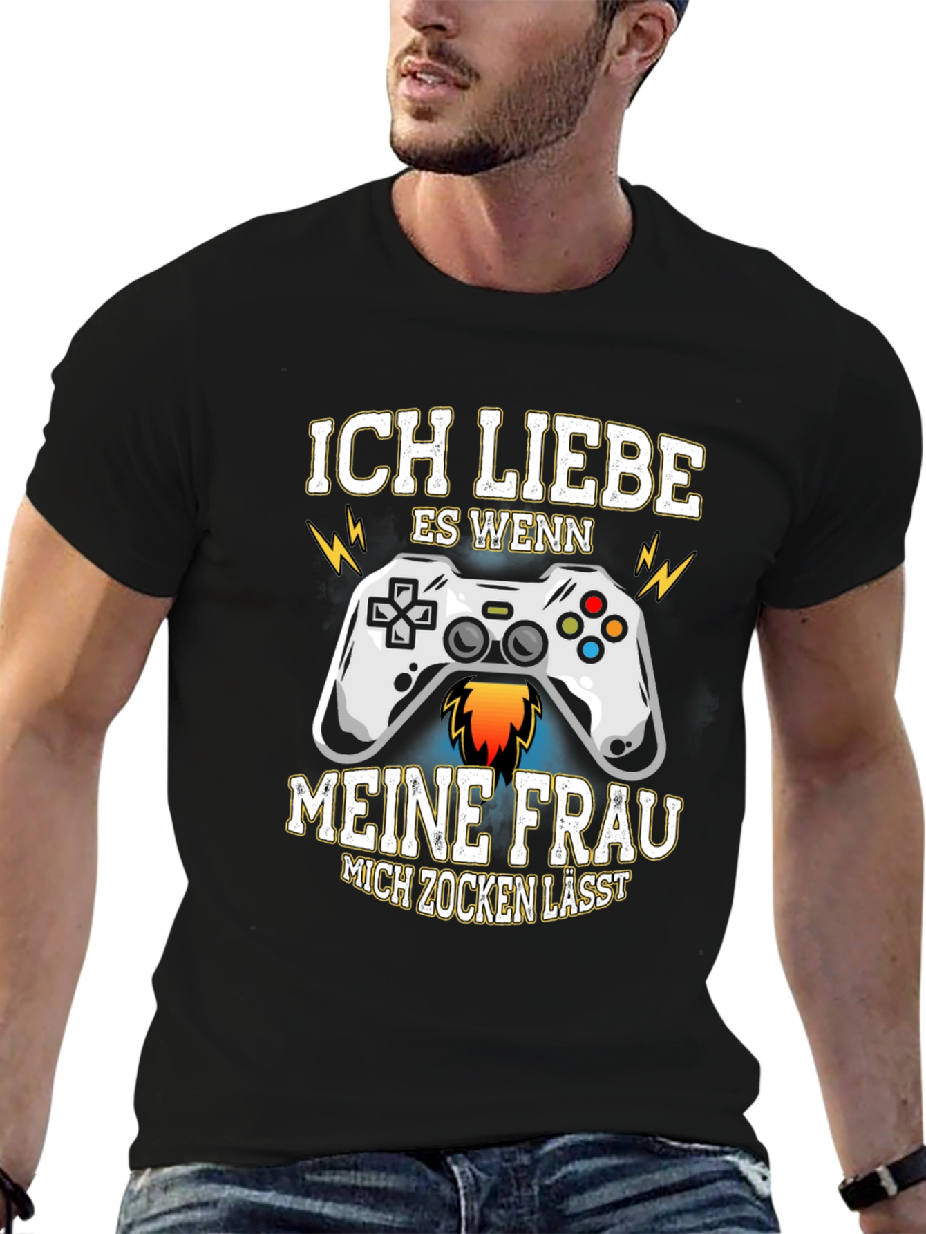Black Ich Liebe Es Wenn Gaming T-Shirt view 6