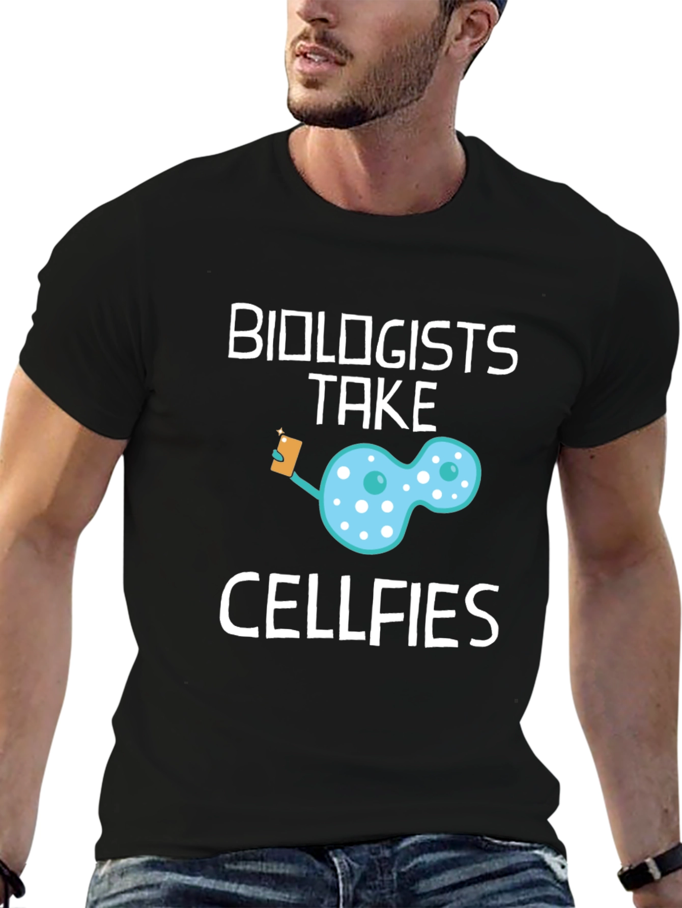 Black Biologists Take Cellfies Funny Science T-Shirt view 6