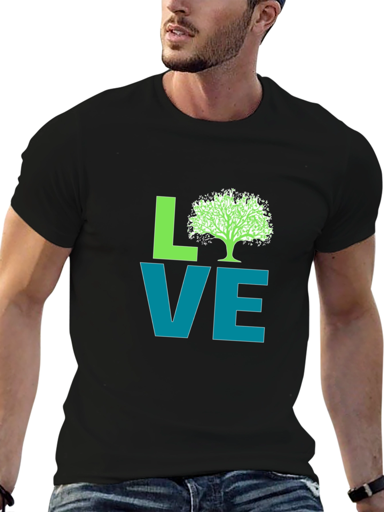 Black Love Nature Graphic Tee - Black view 6