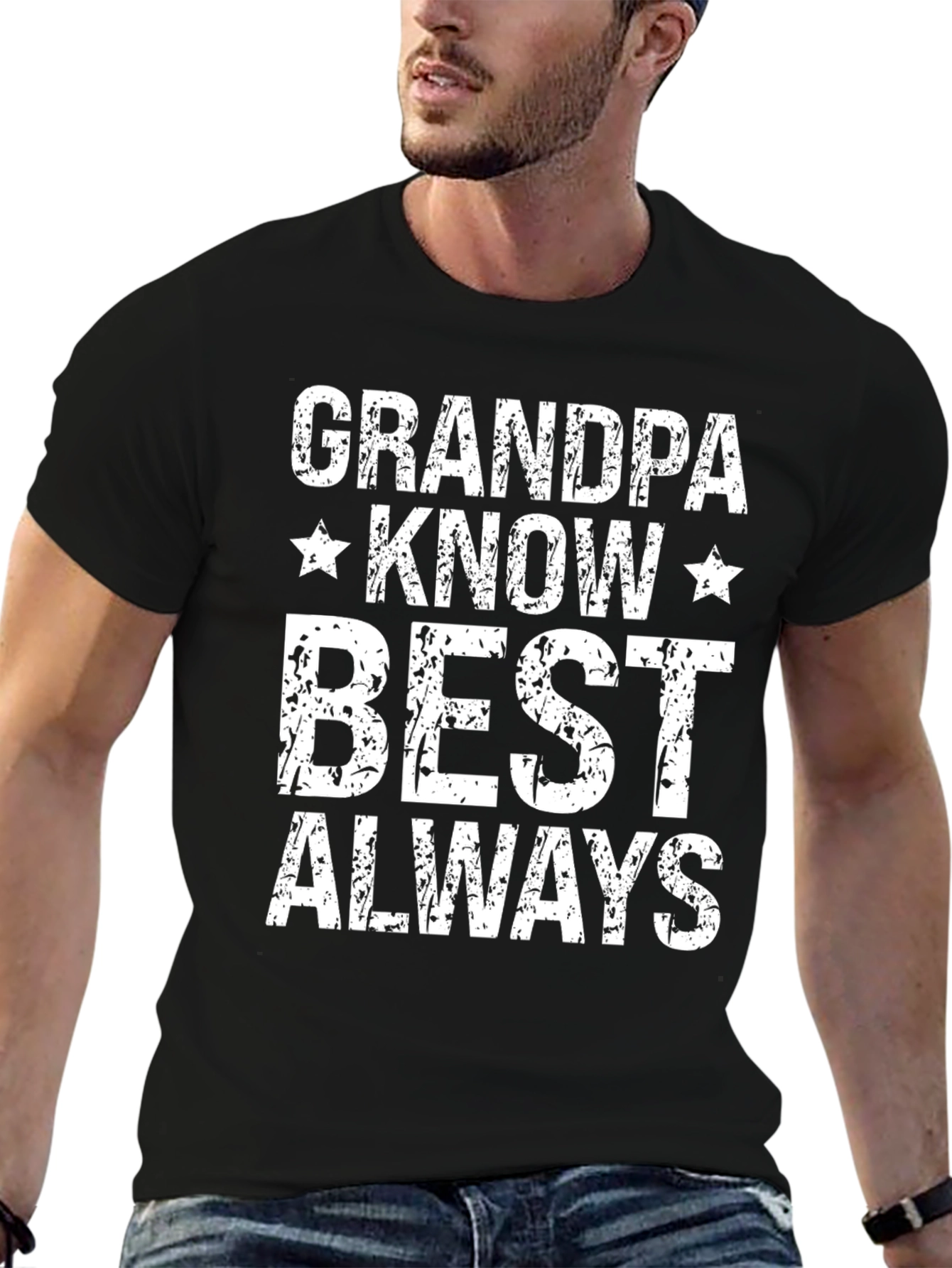 Black Grandpa Knows Best Men's Graphic T-Shirt view 6