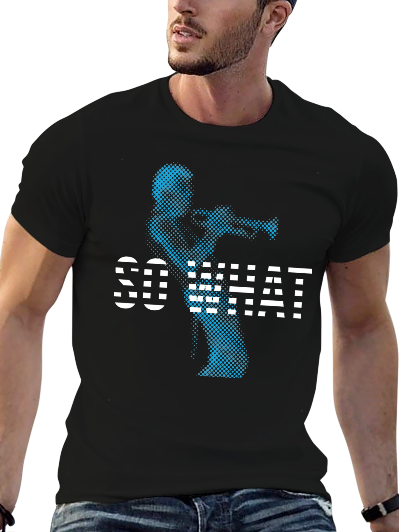 Black Cool "So What" T-Shirt - Black Graphic Tee view 6