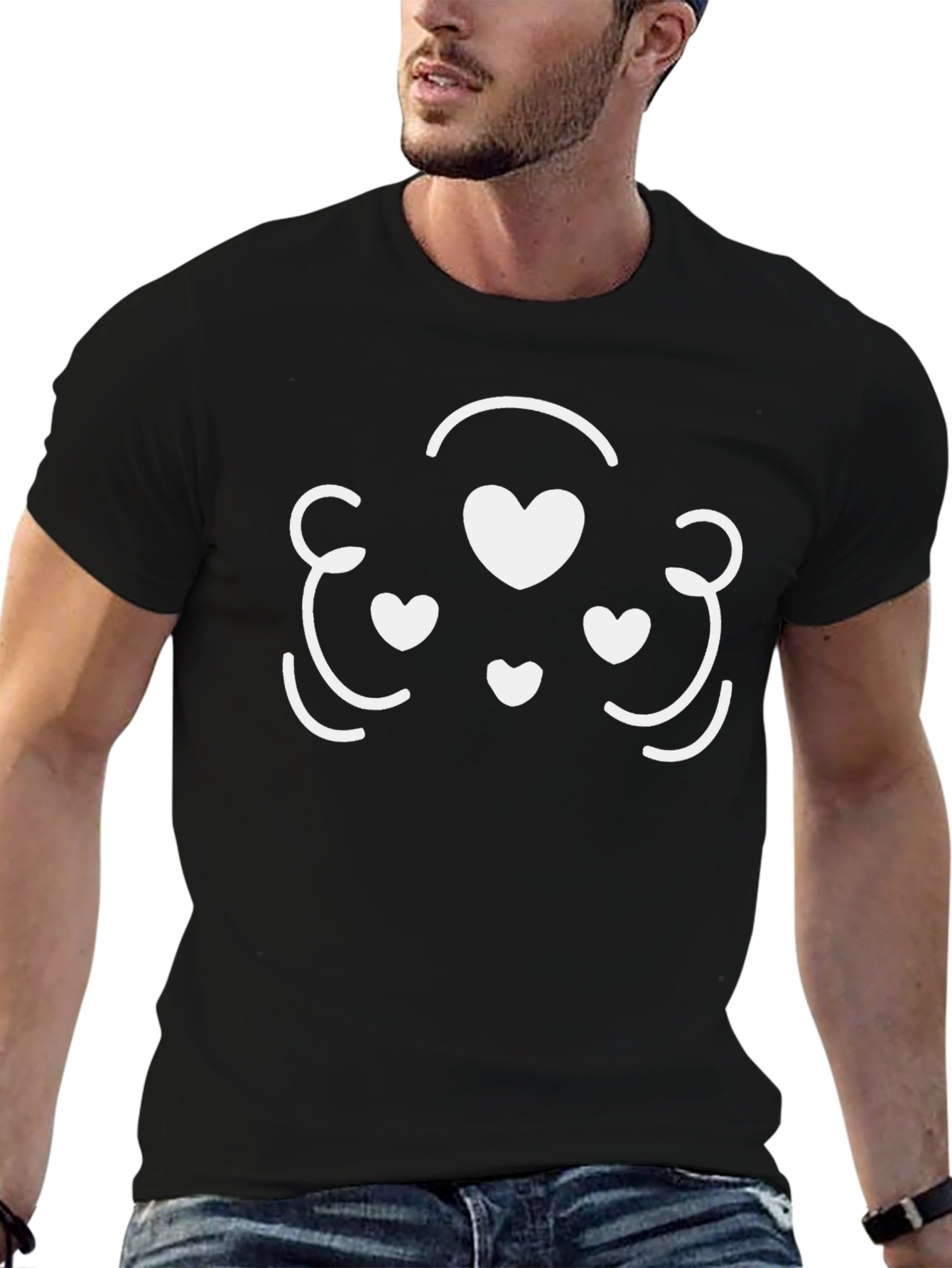 Black Heart Cloud Graphic T-Shirt - Unisex view 6