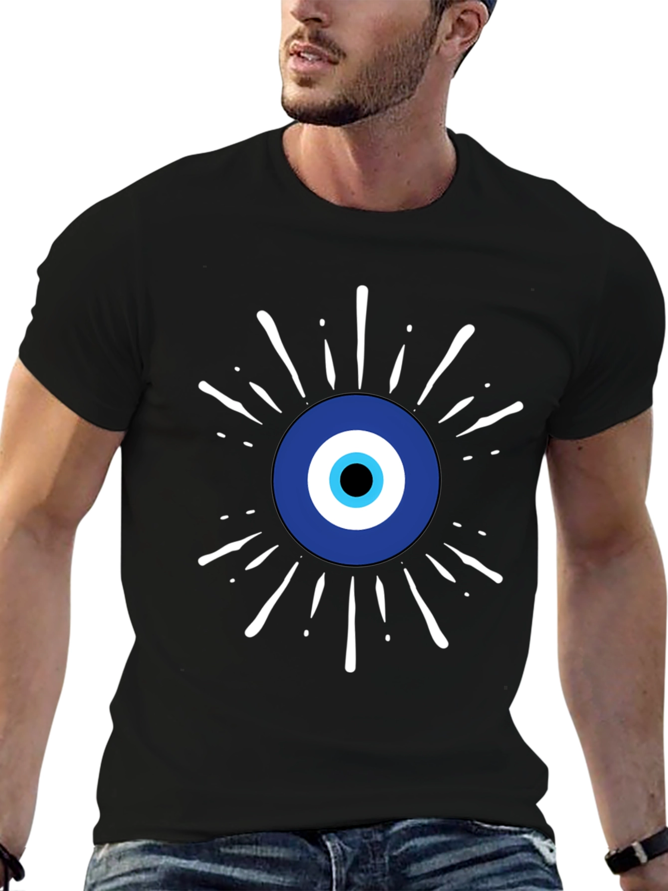 Black Evil Eye Graphic Tee - Stylish Protection view 6