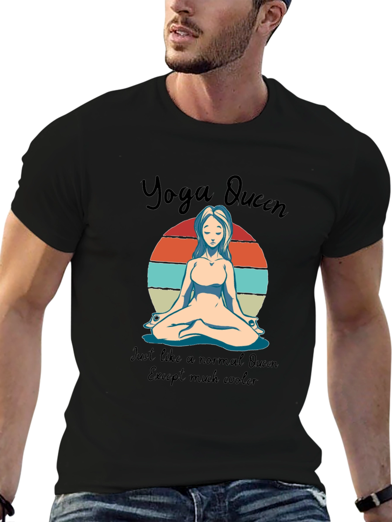 Black Yoga Queen Graphic Tee - Cool & Comfy view 6