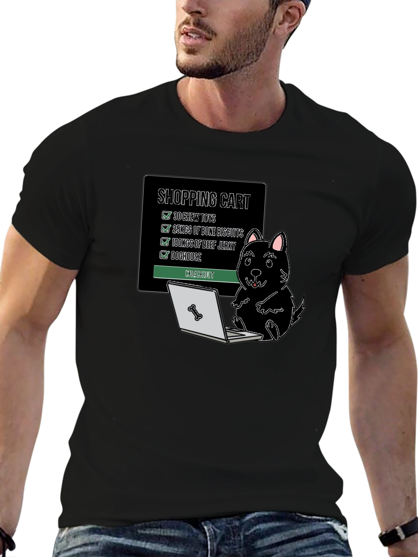Dog Shopping Cart T-Shirt Funny Canine Gift - 6