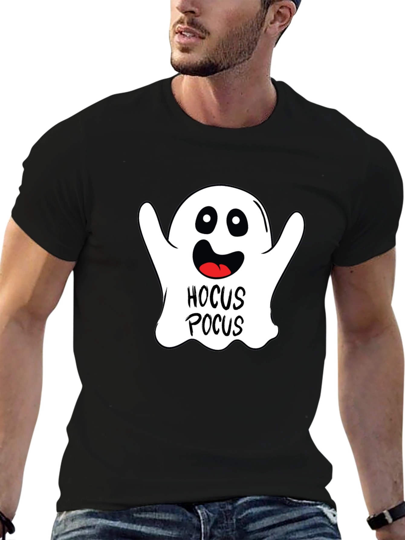 Black Hocus Pocus Ghost Halloween T-Shirt view 6