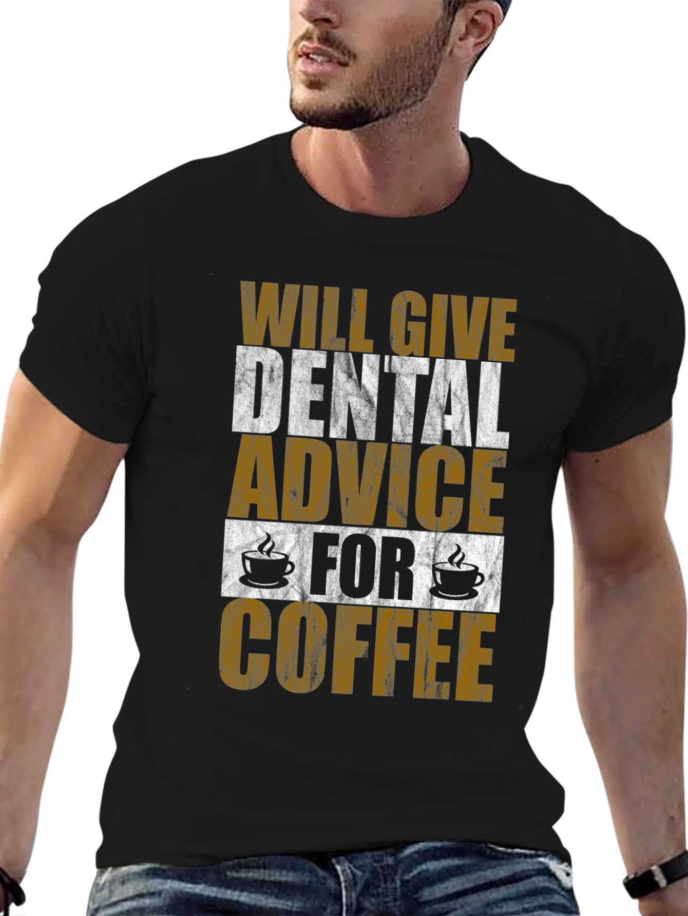 Black Dental Advice for Coffee T-Shirt view 6