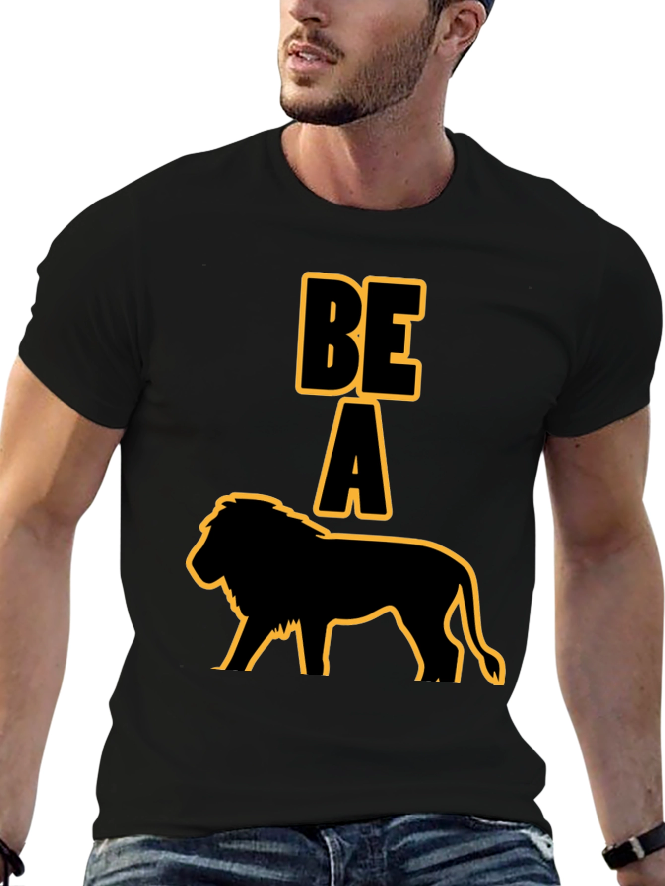 Black Be A Lion Graphic T-Shirt - Bold Statement Tee view 6