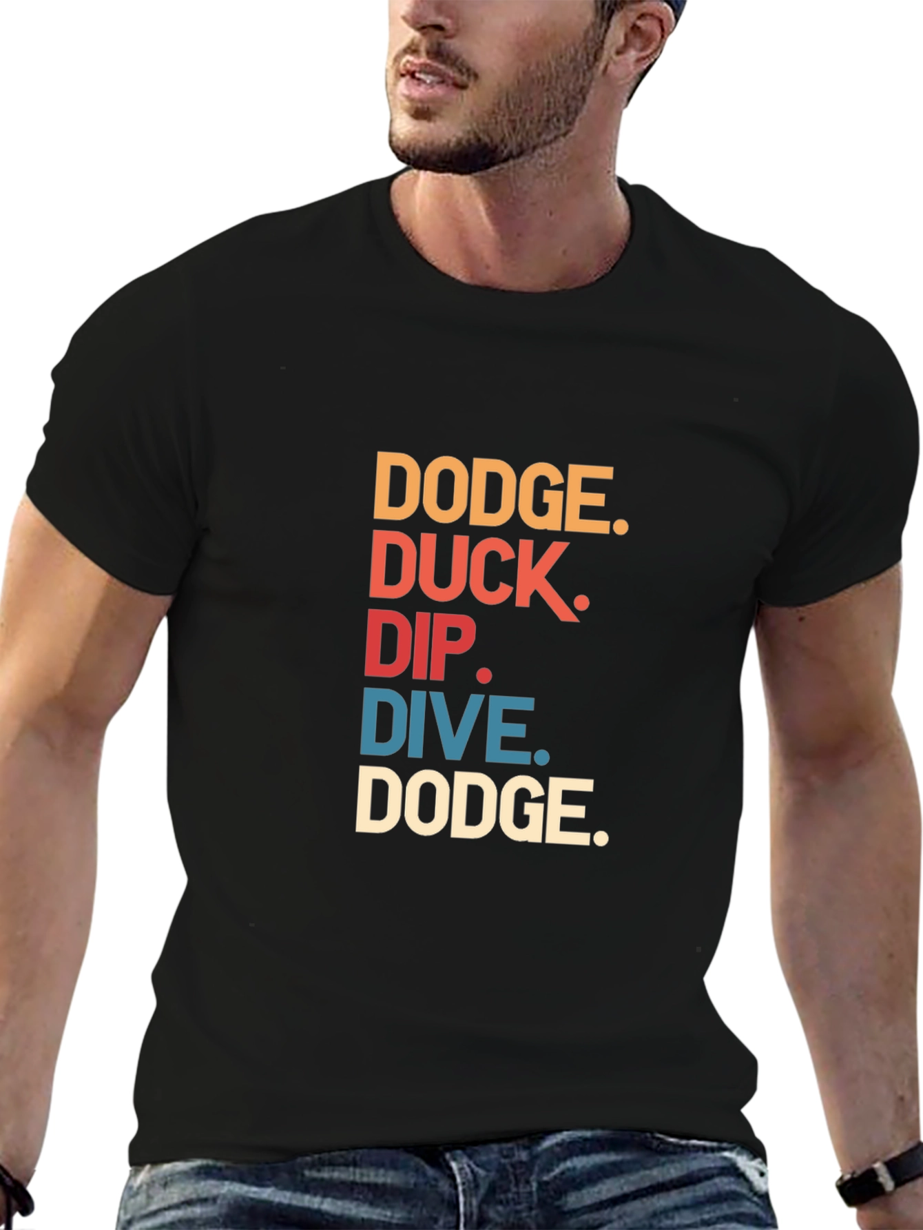Black Dodge Duck Dip Dive Dodge T-Shirt view 6