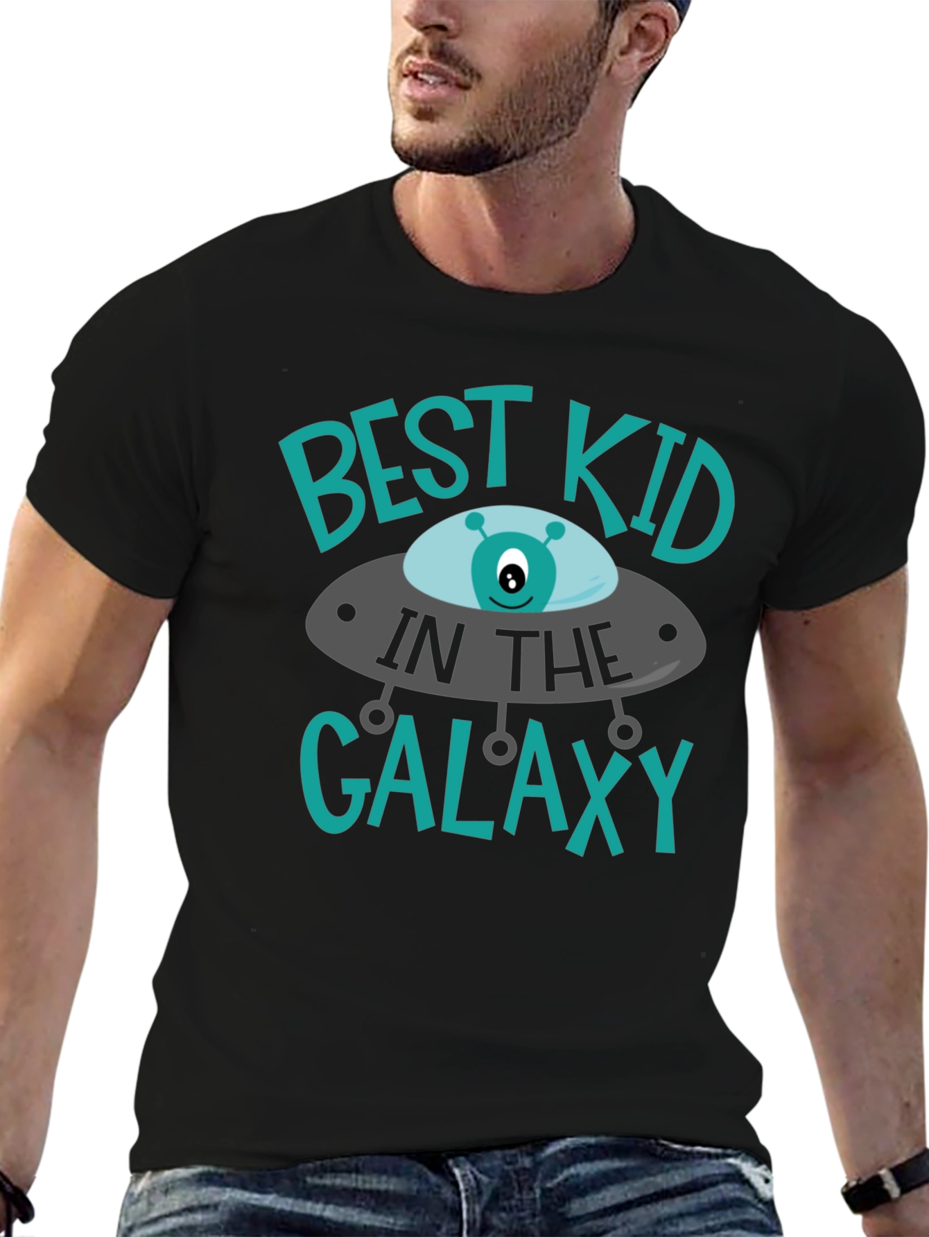 Black Best Kid in the Galaxy T-Shirt view 6