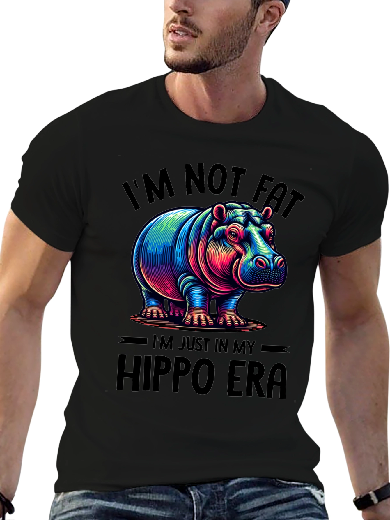 Black Hippo Era Graphic T-Shirt view 6