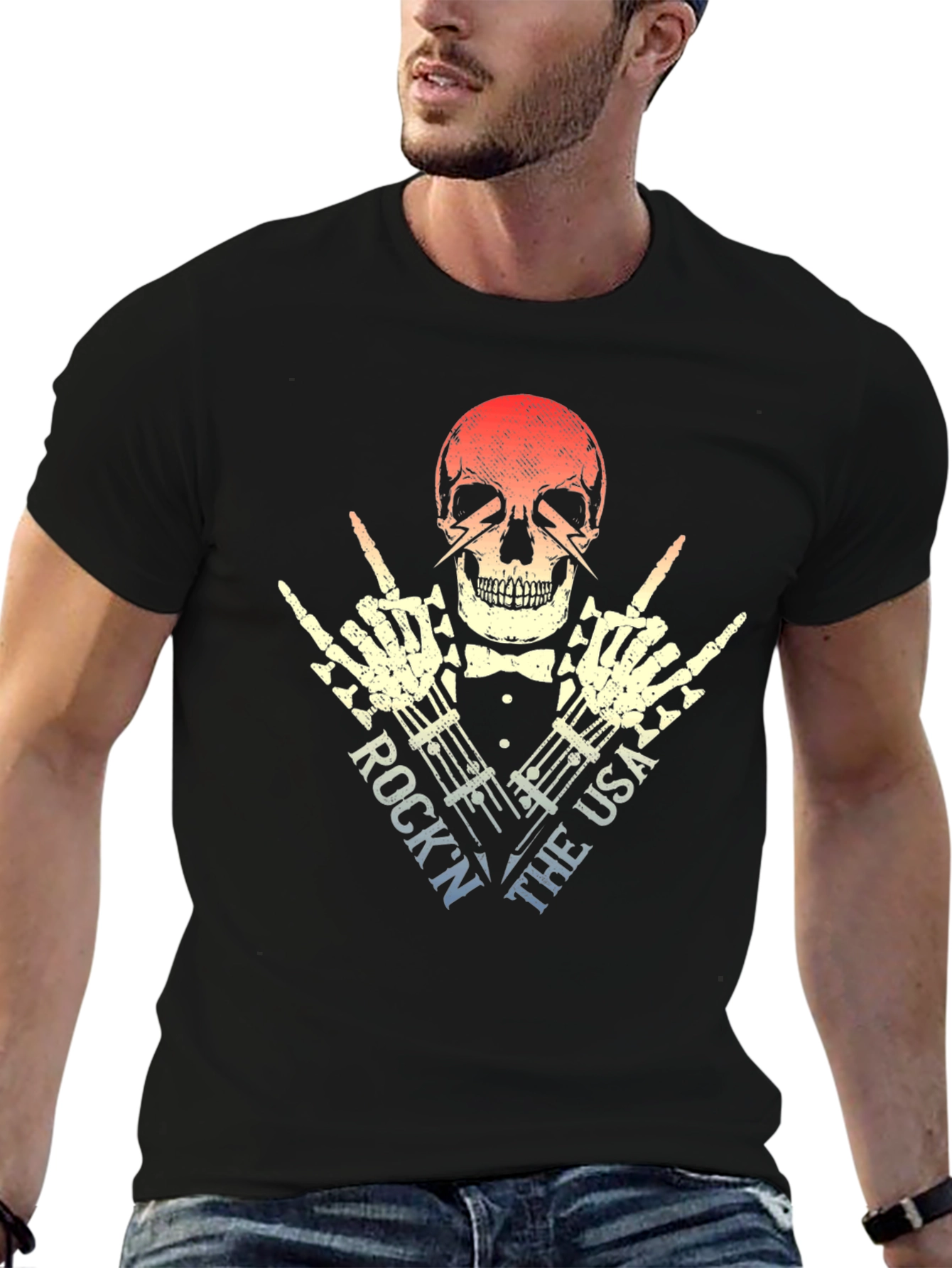 Black Rock 'N The USA Skeleton T-Shirt view 6