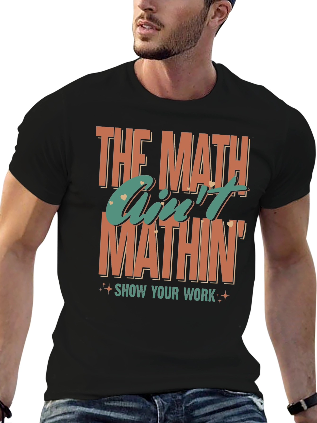 Black The Math Ain't Mathin' Graphic T-Shirt view 6