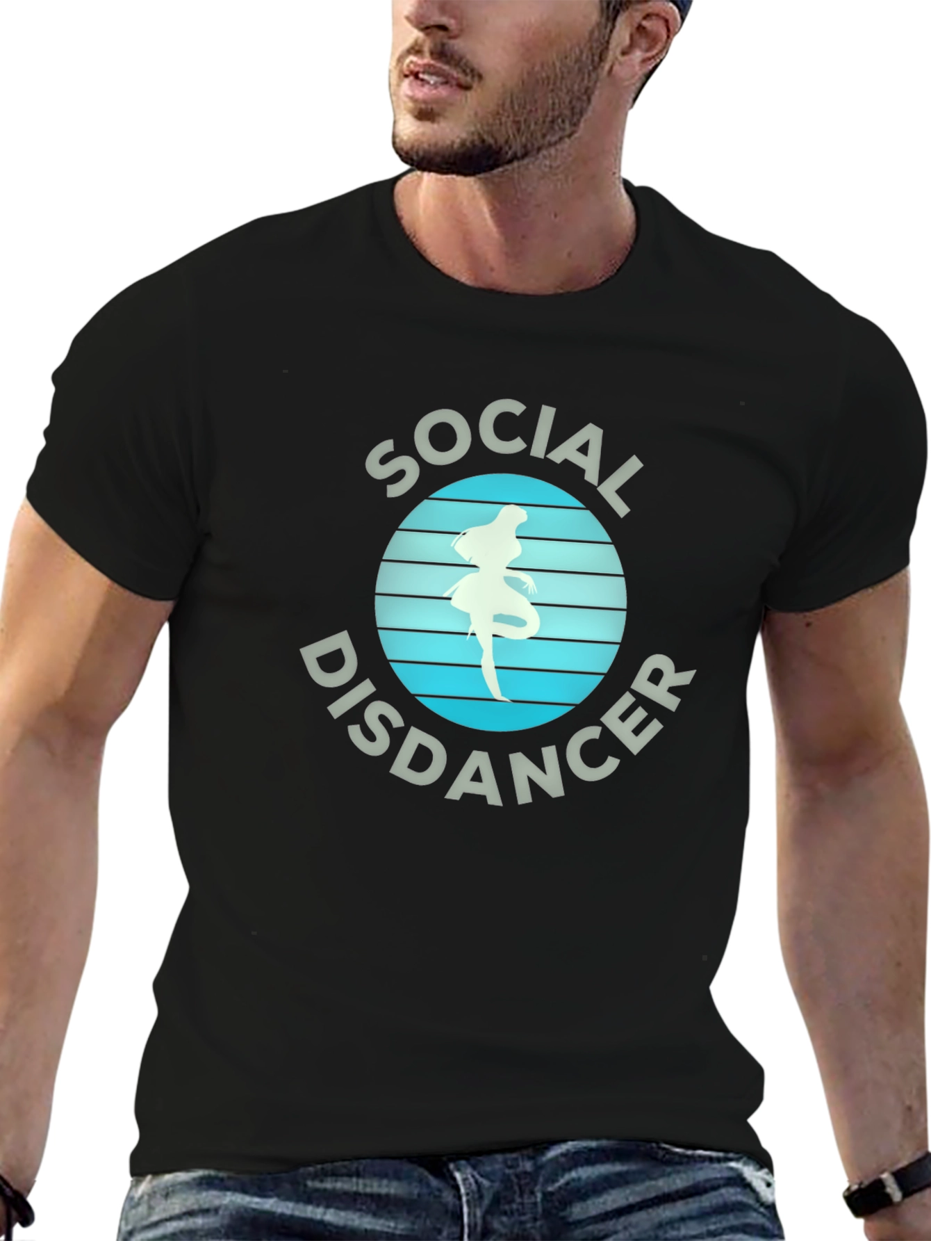 Black Social Disdancer Graphic T-Shirt view 6