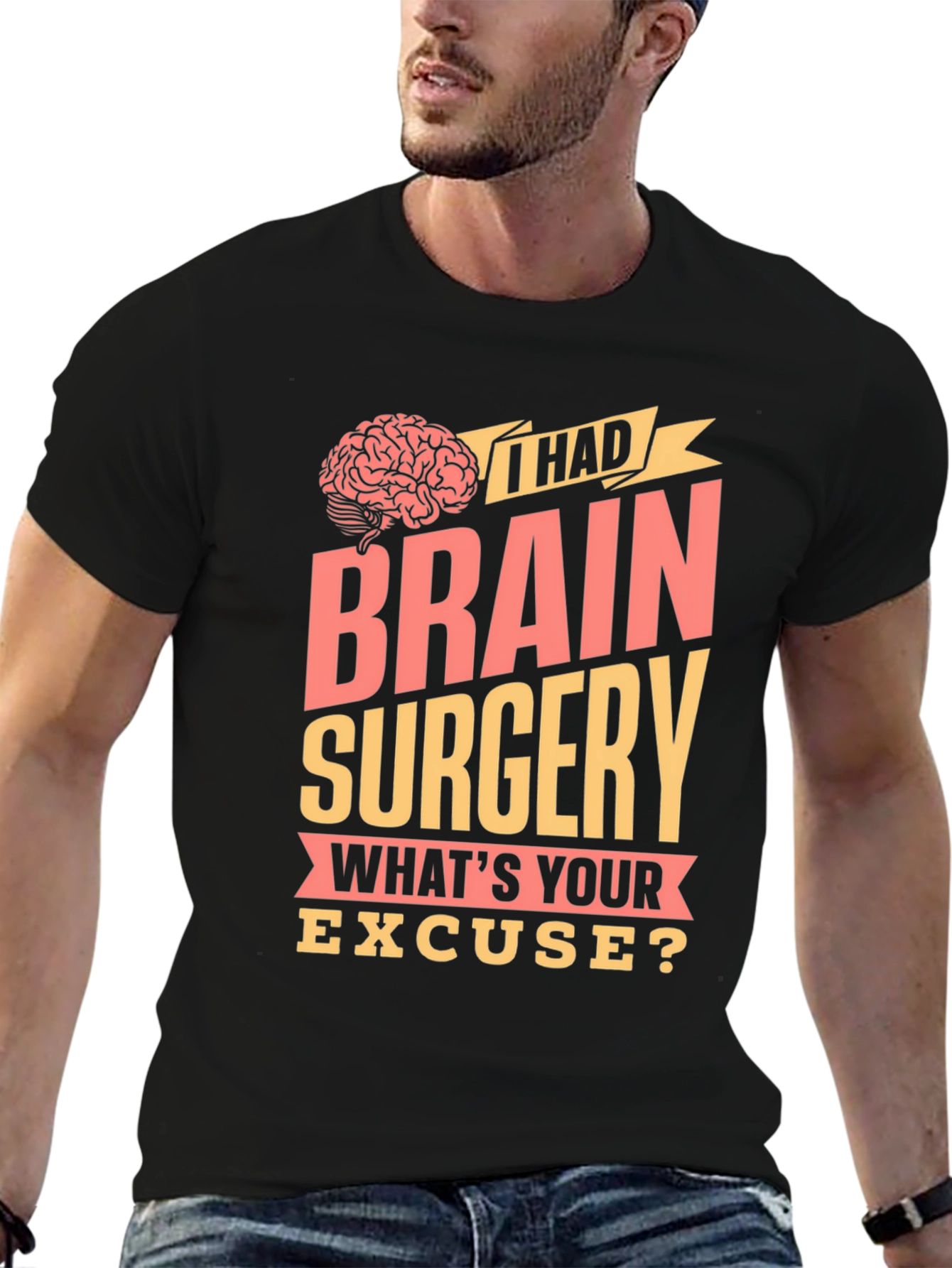 Black Brain Surgery T-Shirt - Funny Excuse Tee view 6
