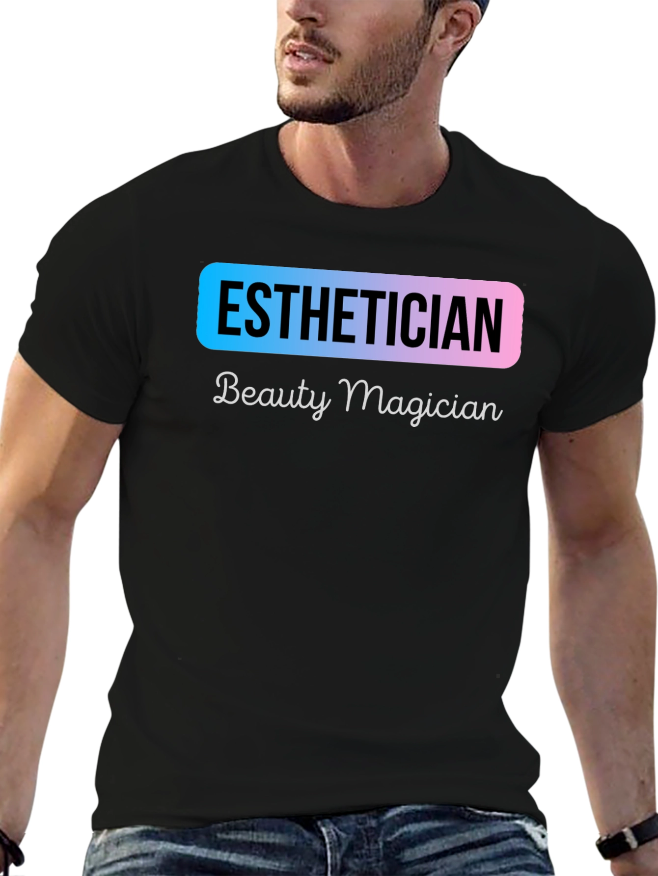 Black Esthetician Beauty Magician T-Shirt - Unisex view 6