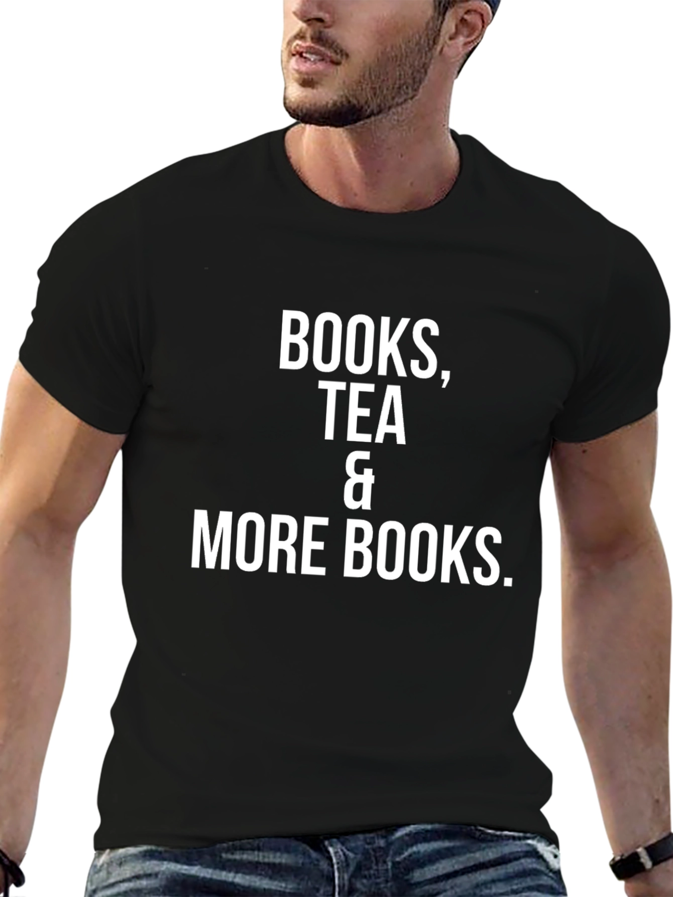 Black Books Tea & More Books T-Shirt view 6