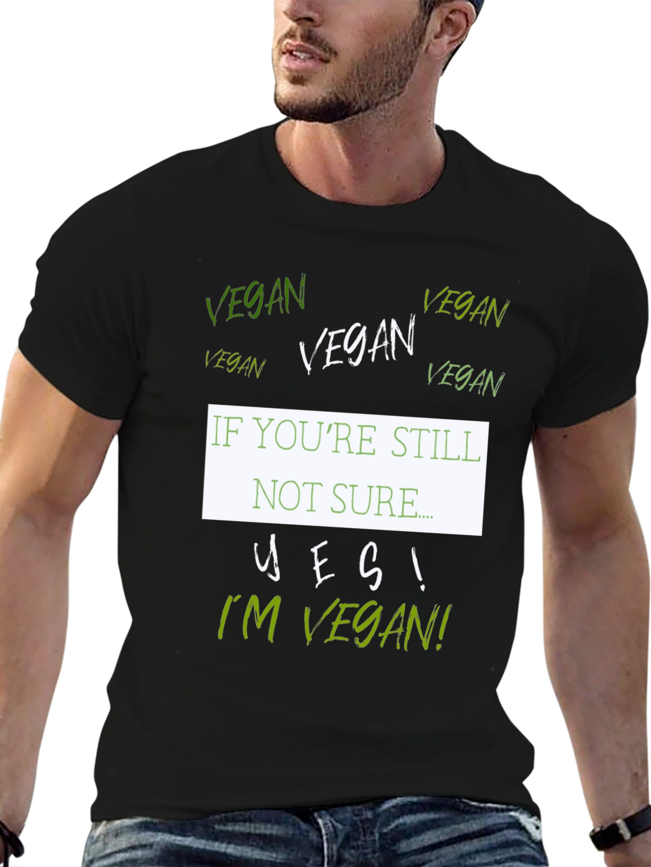 Black Vegan T-Shirt - "If You're Still Not Sure..." view 6