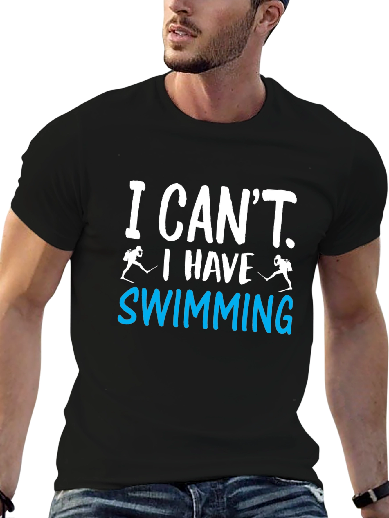 Black Funny Swimming T-Shirt, Swimmer Gift view 6
