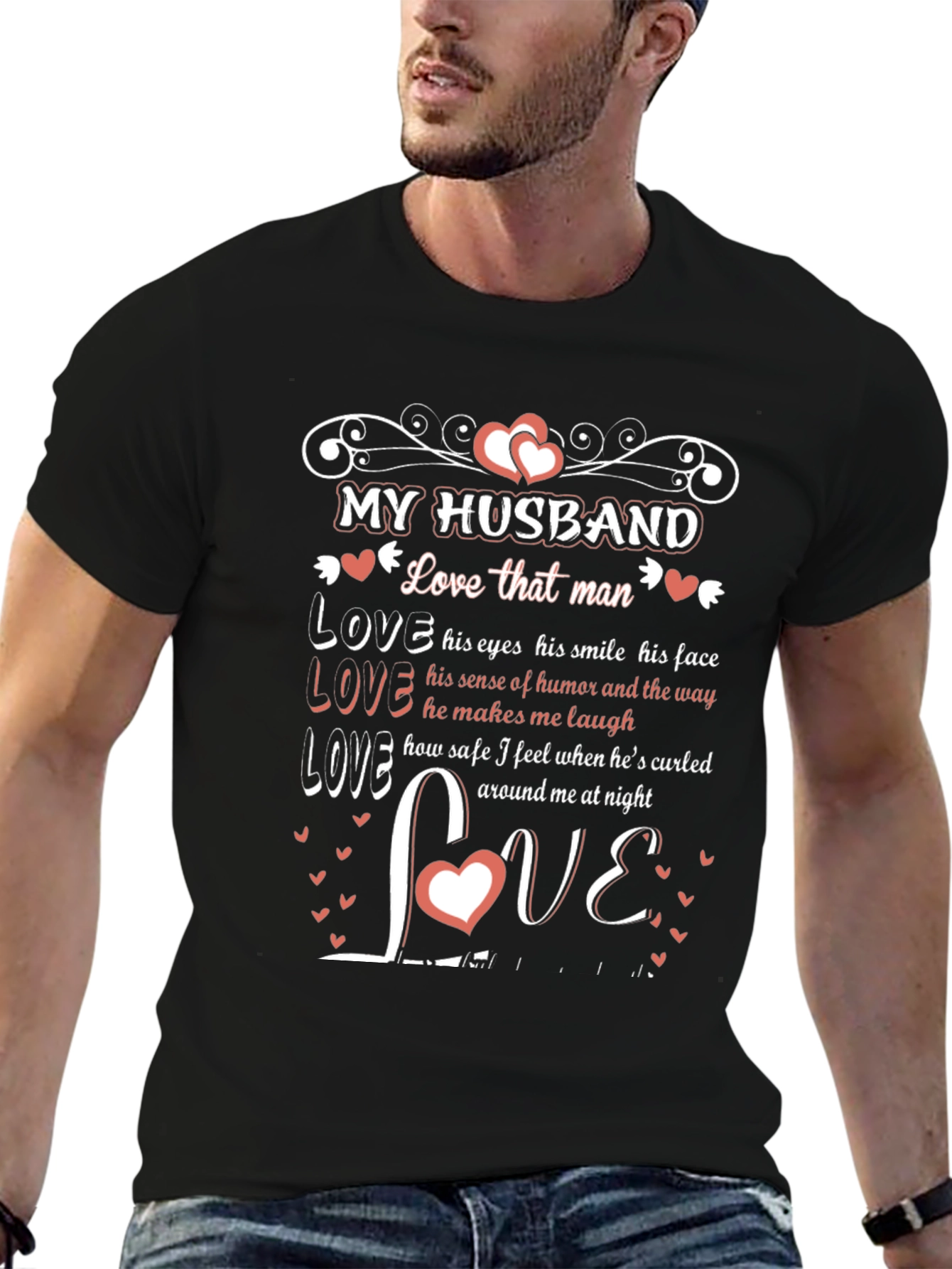 Black My Husband Love That Man Graphic T-Shirt view 6