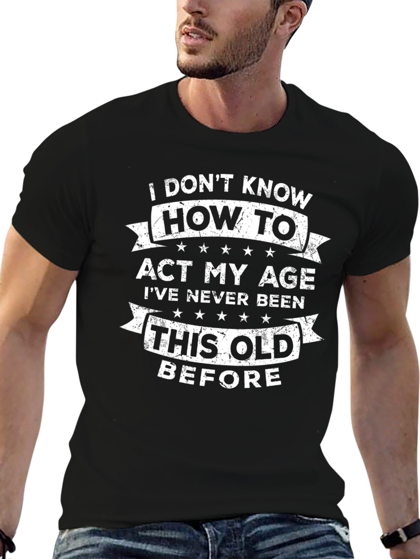 Black Funny 'Act My Age' Graphic T-Shirt view 6