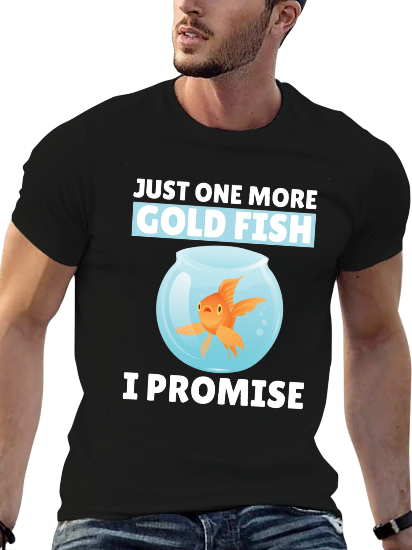 Black Just One More Goldfish Graphic Tee view 6