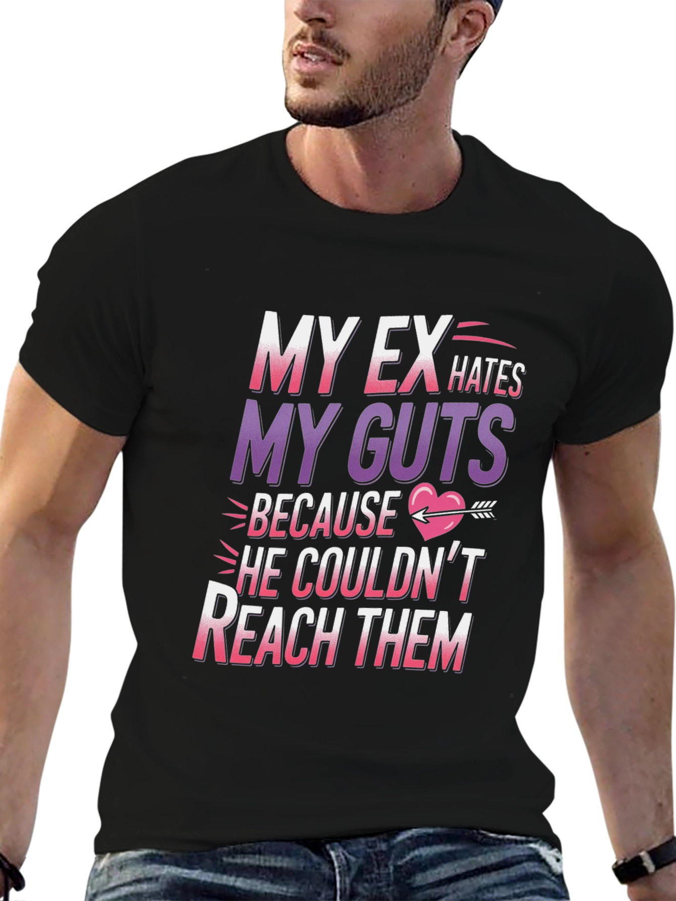 Black My Ex Hates My Guts T-Shirt view 6