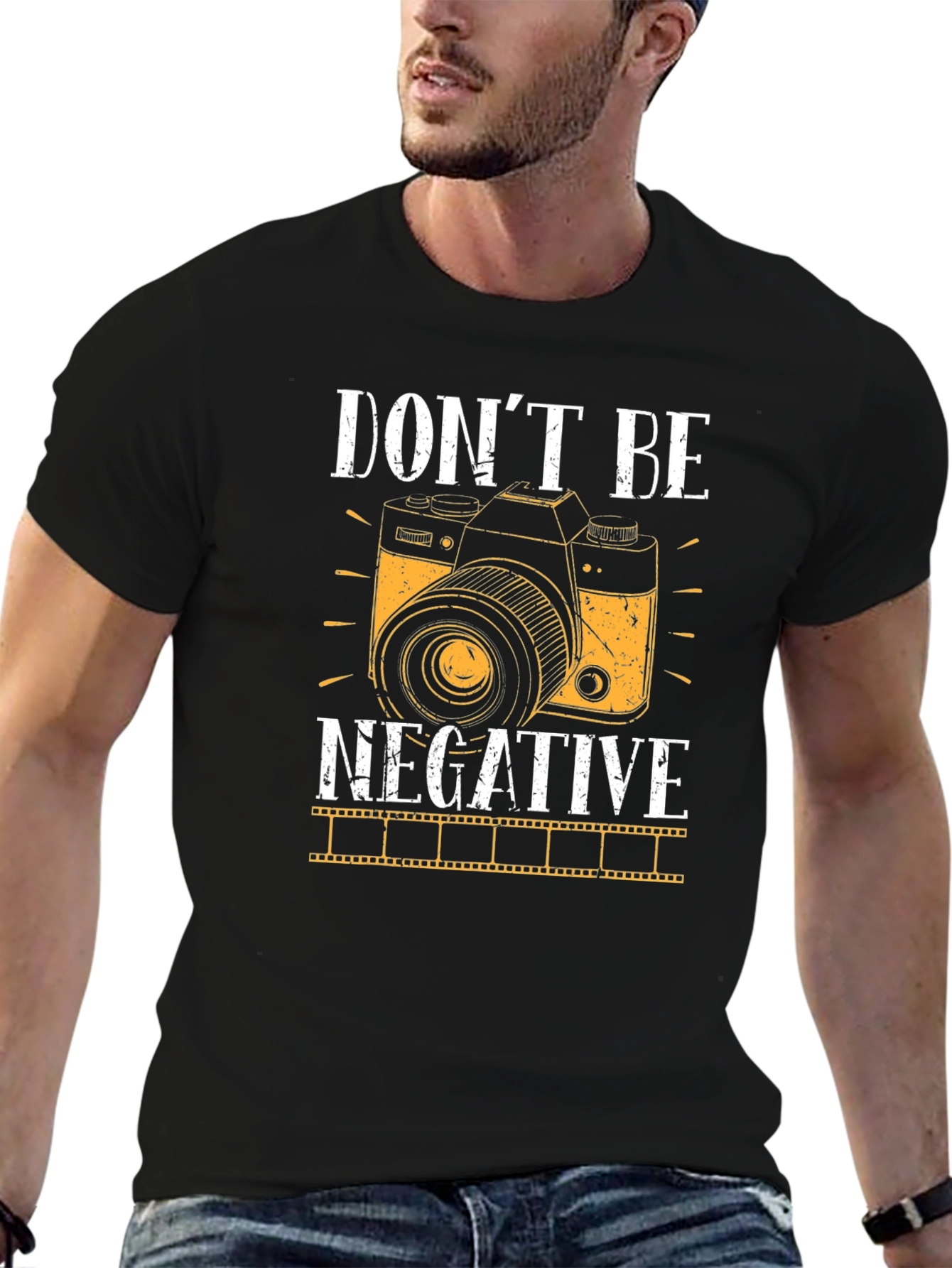 Black Don't Be Negative Camera Graphic Tee view 6