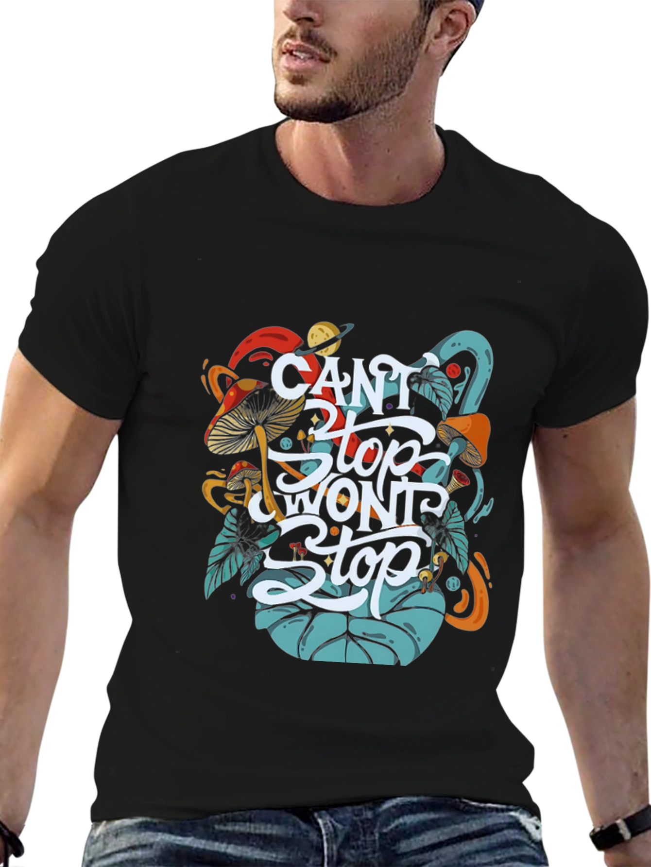 Black Can't Stop Won't Stop Graphic Tee view 6