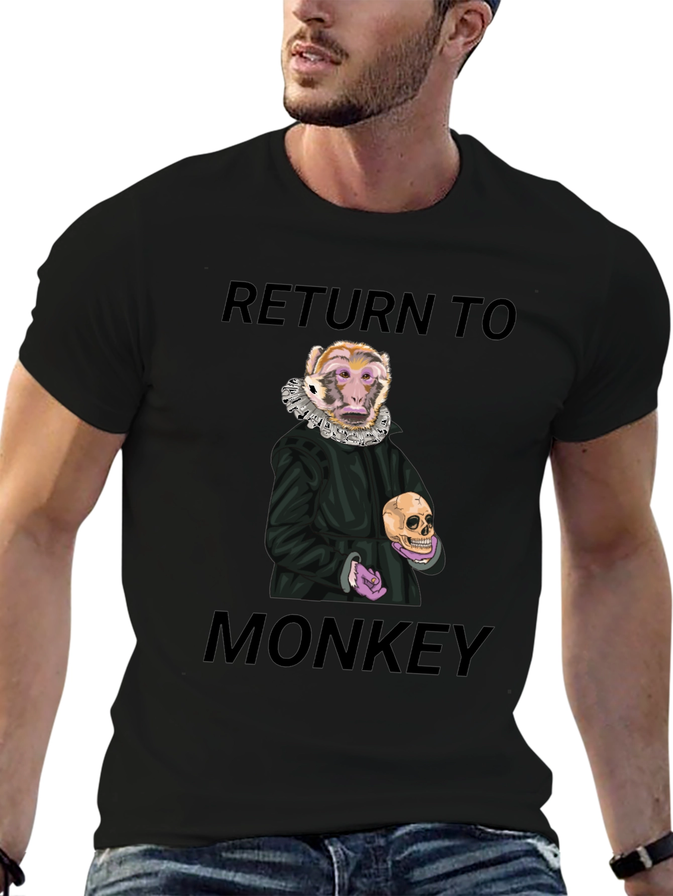 Black Return to Monkey Graphic T-Shirt - Black view 6